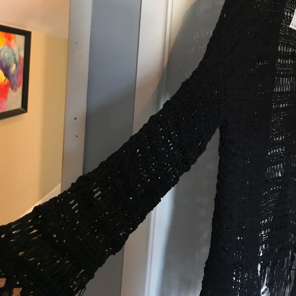 Plus Black Kimono Cardigan 2x - Picture 4 of 7